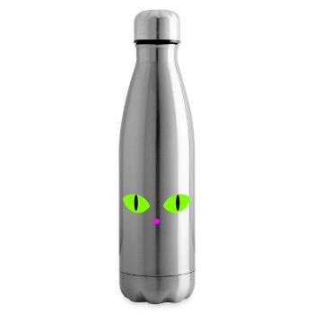 Green Cat's Eyes - Insulated Water Bottle - silver - Right