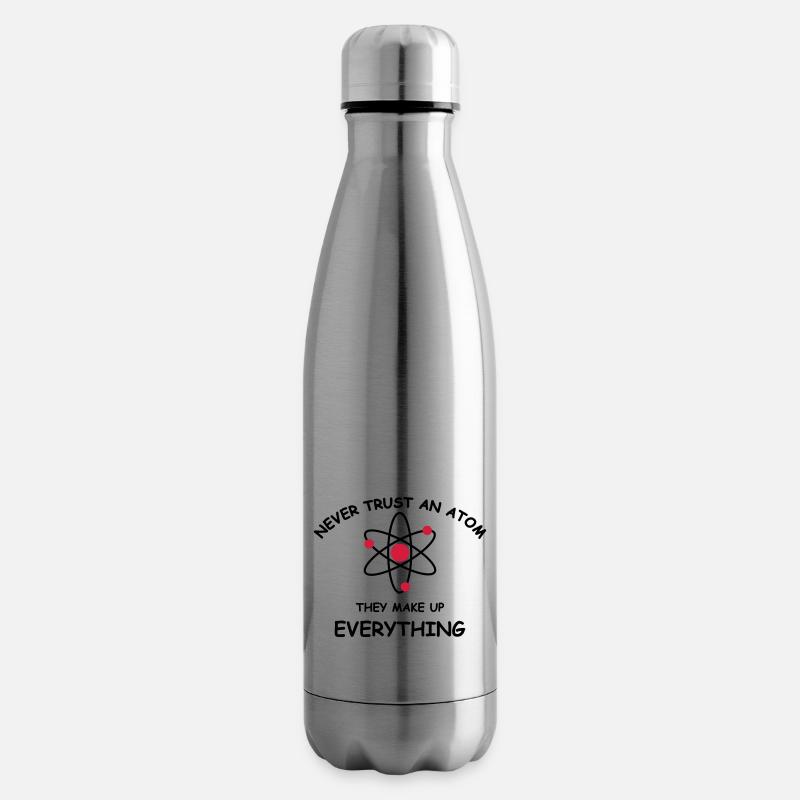 Never trust an atom - Insulated Water Bottle - silver