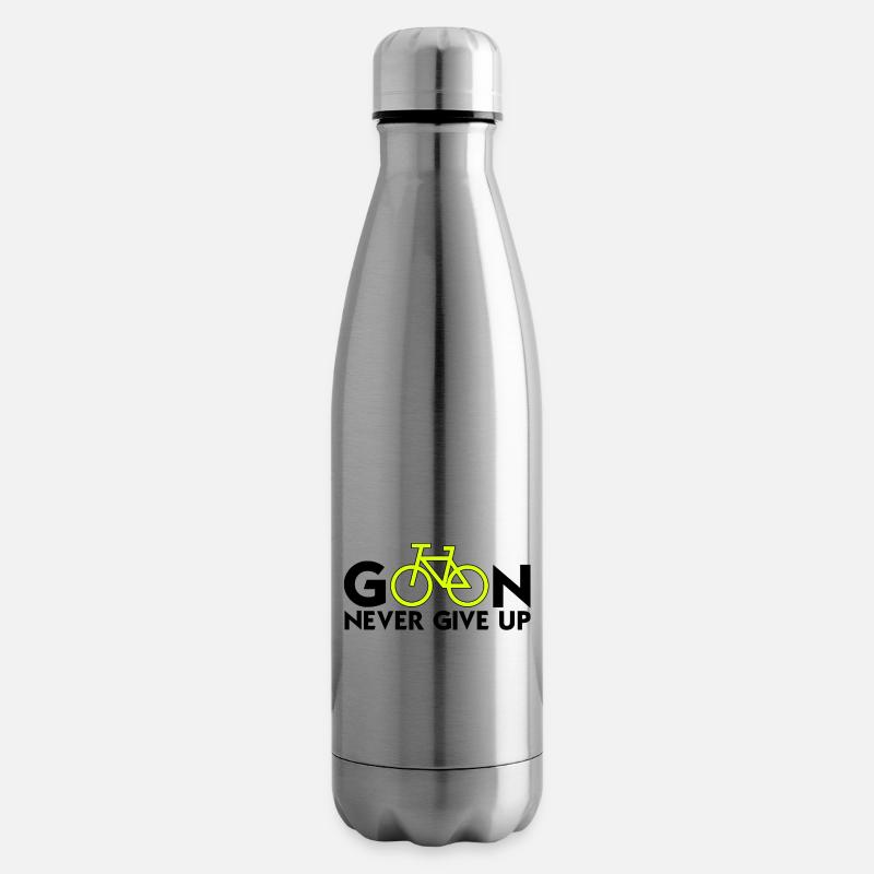 continuer ne jamais abandonner (cyclisme) penser positif - Bouteille isotherme - argent clair