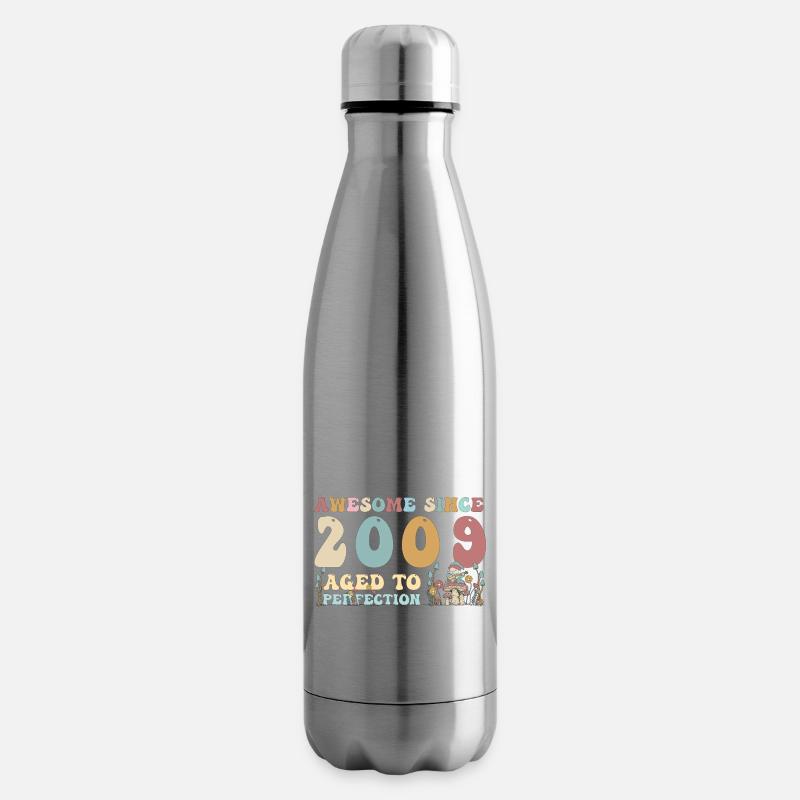 Super seit 2009 - 14. Geburtstag - 2023 Groovy - Isolierflasche - Lightsilver