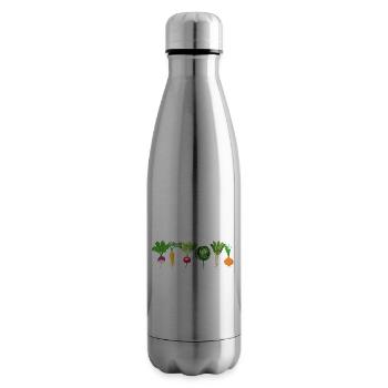 Drôle de végétalien Enracinez-nous les uns pour les autres - Bouteille isotherme - argent clair - Droite