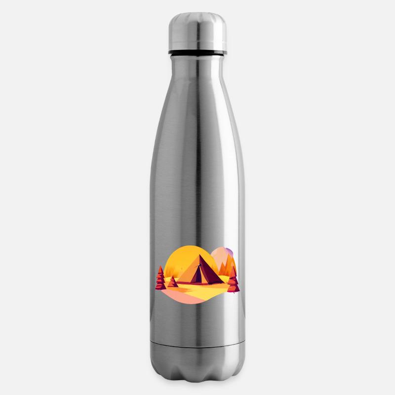 Camping Wohnwagen Camp Geschenk Zelten Wohnmobil - Isolierflasche - Lightsilver