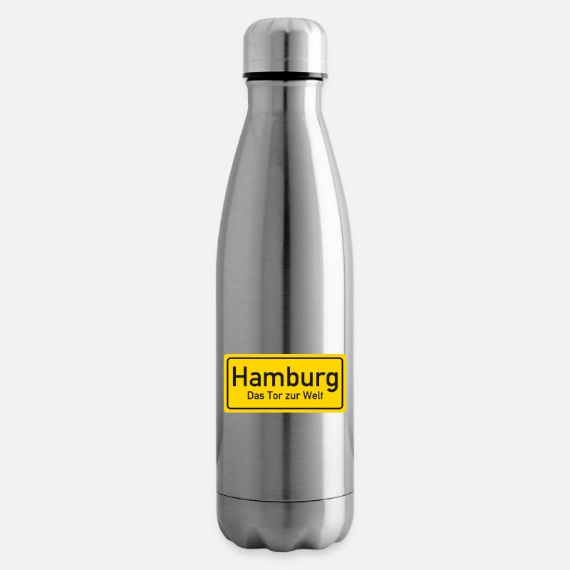 Hamburger Ortsschild Deutschland - Isolierflasche - Lightsilver