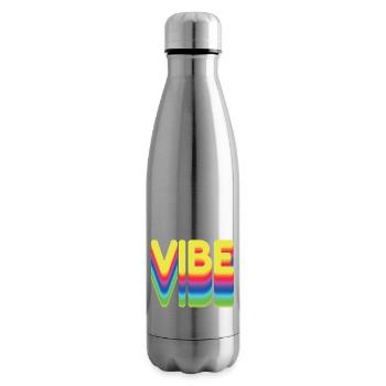 Nur gute Vibes - retro style - Isolierflasche - Lightsilver - Rechts