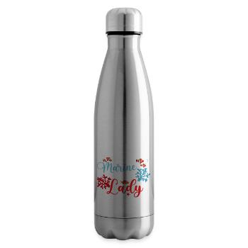 Crazy Marine Biology Lady Scientist Ocean Student - Insulated Water Bottle - silver - Right