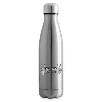 Femme Victoire Hand Signal Girl - Bouteille isotherme - argent clair - Droite