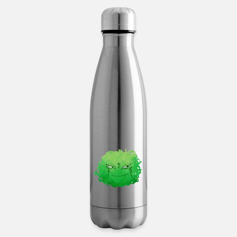 Petit Monstre pelote n°9 – vert - Bouteille isotherme - argent clair