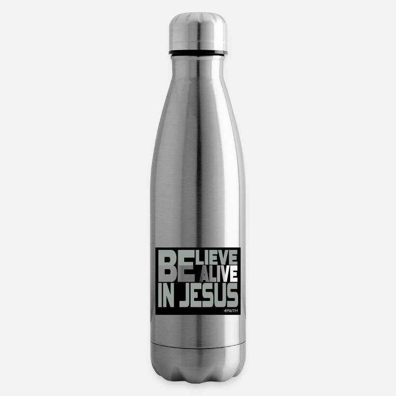 Lebendig durch Glauben an Jesus - Isolierflasche - Lightsilver