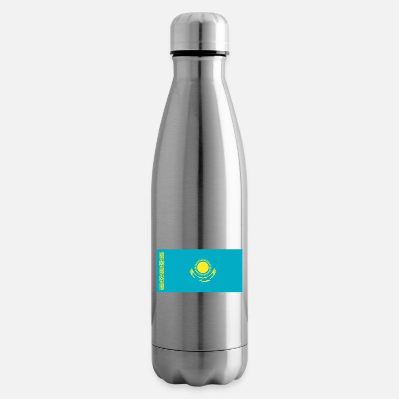 Kasachstan Flagge / Drapeau Kasachstan - Isolierflasche - Lightsilver