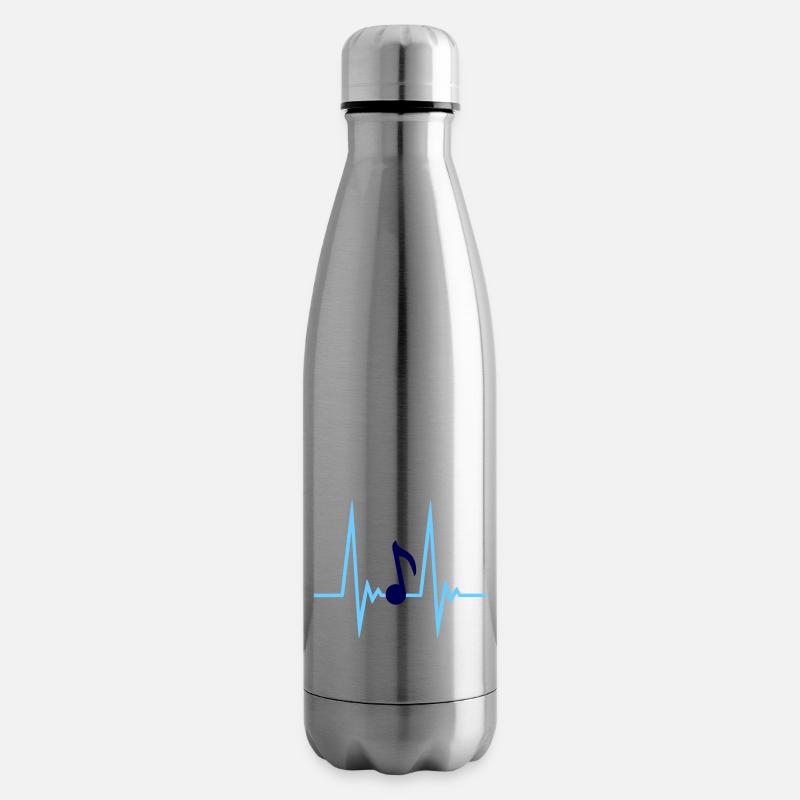 Musik Musiknote Puls Frequenz Note Herzschlag - Isolierflasche - Lightsilver
