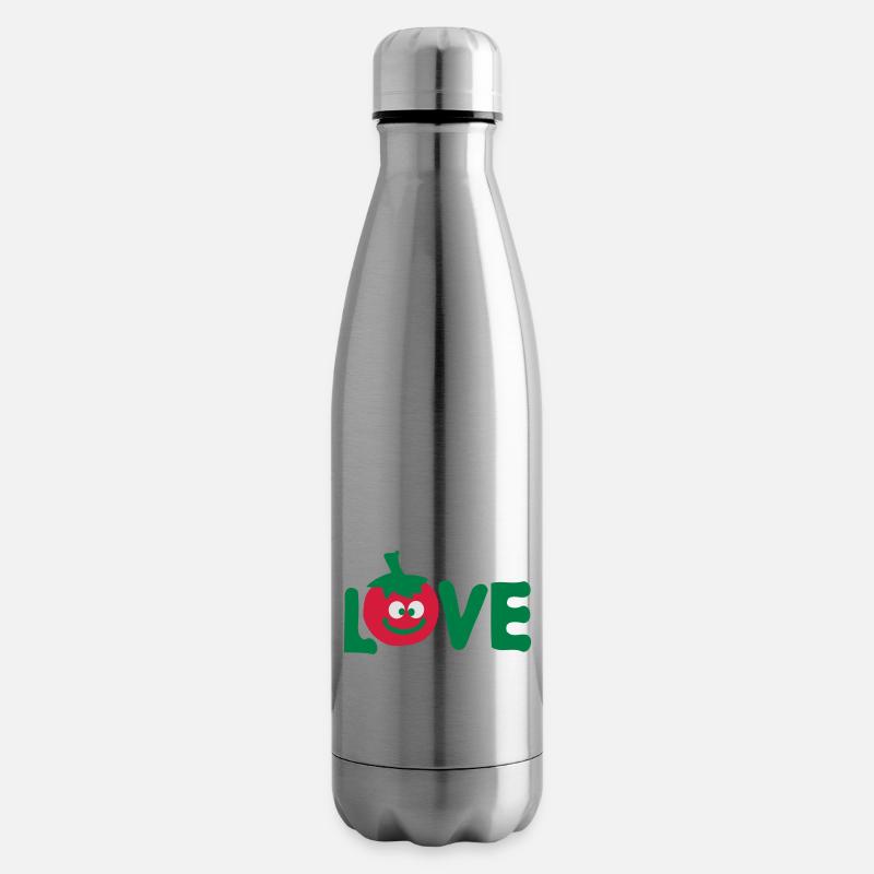Amour tomate - Bouteille isotherme - argent clair