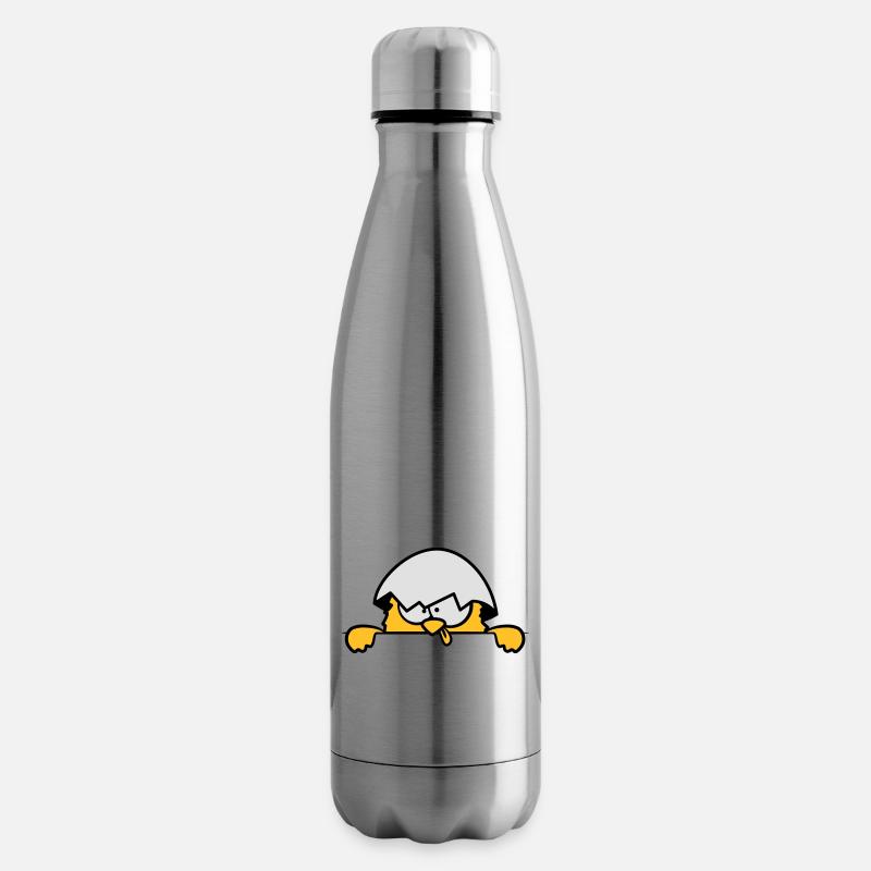Verrücktes Küken hinter Mauer - Isolierflasche - Lightsilver