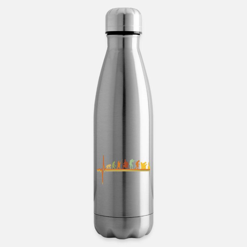 Gaming EKG Herzschlag Evolution Retro Gamer - Isolierflasche - Lightsilver
