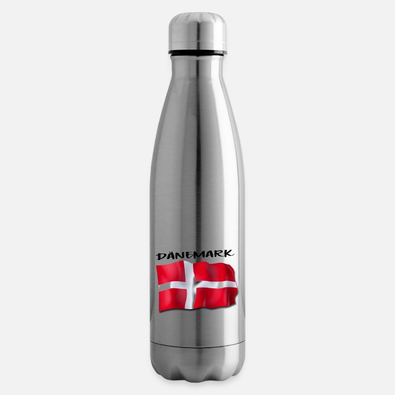 Dänemark Flage 2 - Isolierflasche - Lightsilver