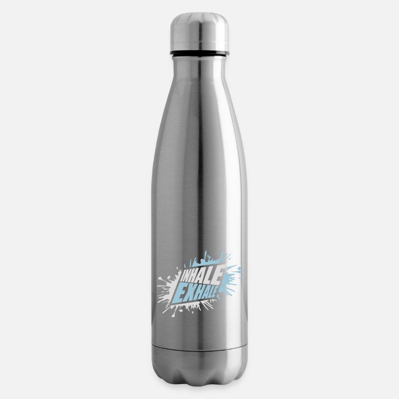 inhale exhale yoga Zitat - Isolierflasche - Lightsilver