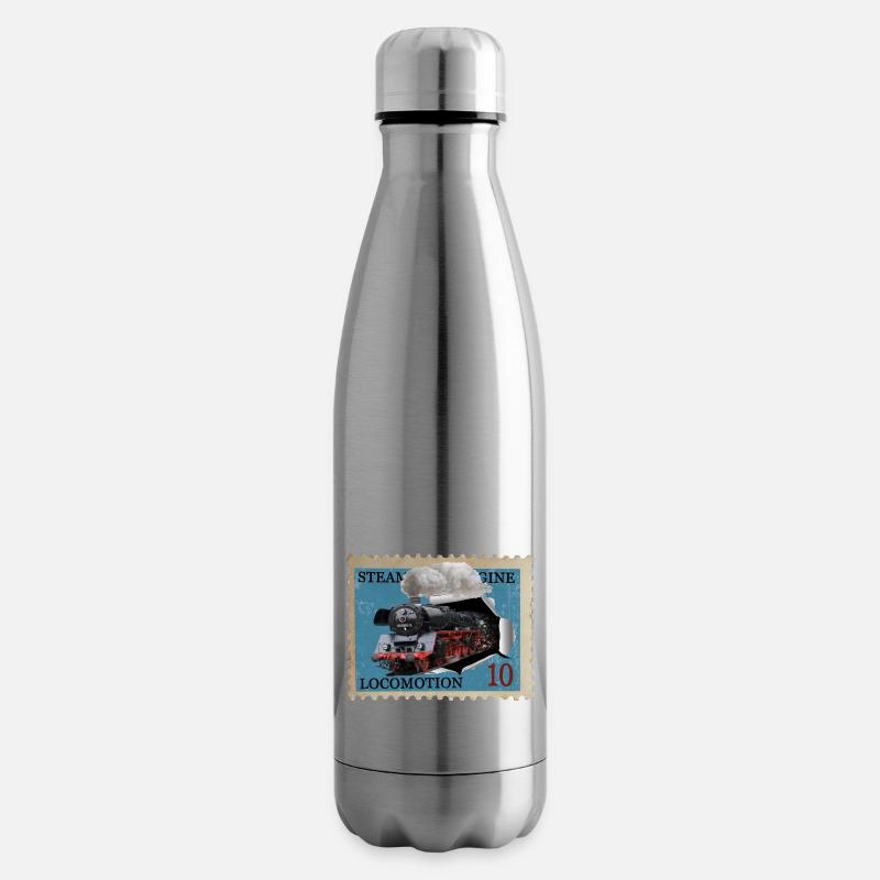 Briefmarke Dampflokomotive - Isolierflasche - Lightsilver