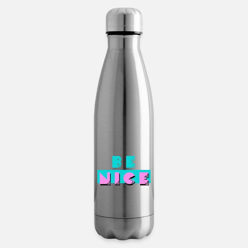 Be nice - be nice to each other - Insulated Water Bottle - silver