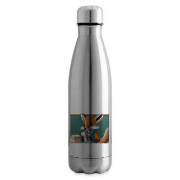 mignon petit renard démoniaque vie quotidienne – déjeuner - Bouteille isotherme - argent clair - Droite