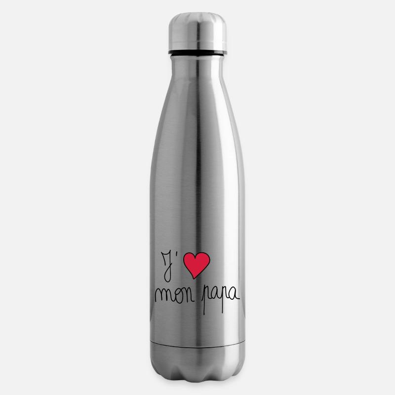 J'aime mon papa - Bouteille isotherme - argent clair