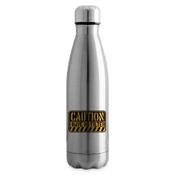 caution no filter quote - Insulated Water Bottle - silver - Right