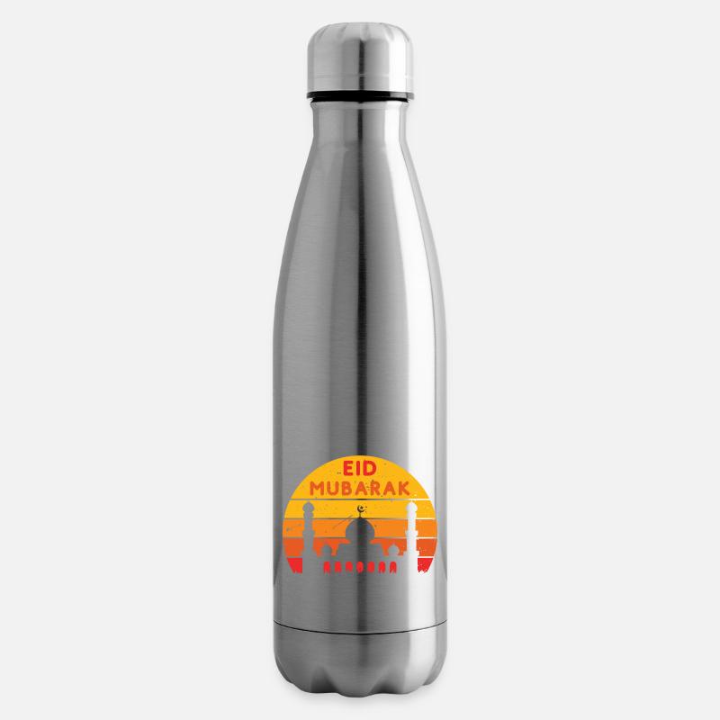 Ramadan Eid Mubarak Sunset Colors - Insulated Water Bottle - silver
