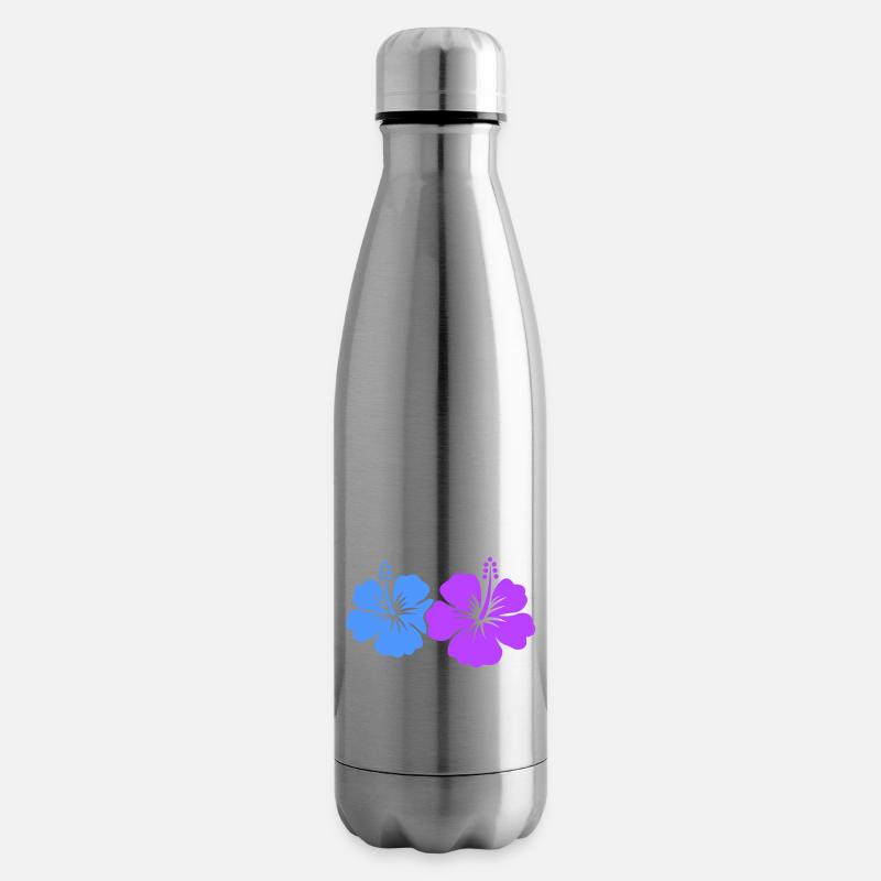 Fleur d’hibiscus - Bouteille isotherme - argent clair