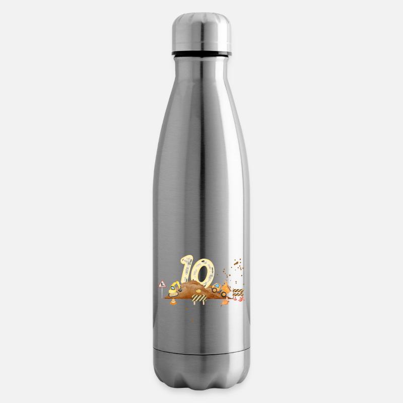 10e anniversaire chantier de construction - Bouteille isotherme - argent clair