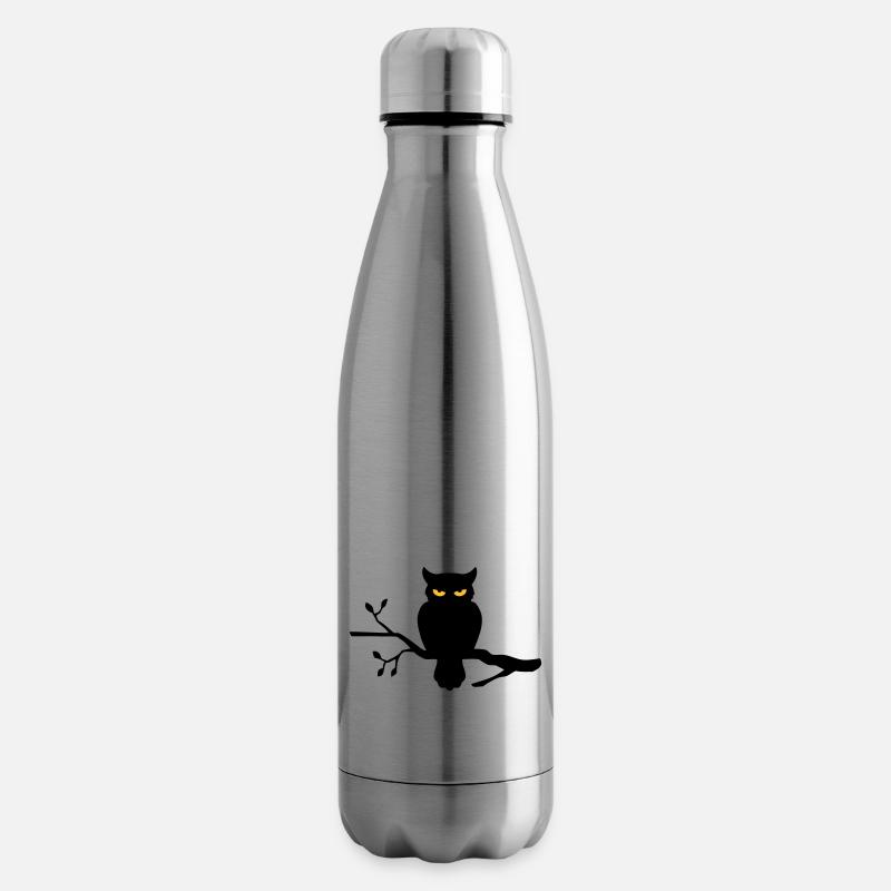 Eule auf Ast - Isolierflasche - Lightsilver
