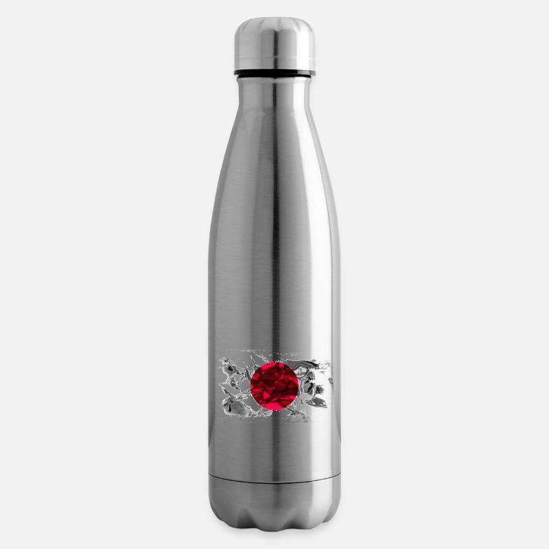 fond avec drapeau du Japon - Bouteille isotherme - argent clair