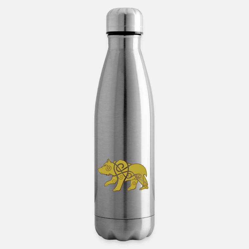 Un druide viking, métamorphe en forme d’ours - Bouteille isotherme - argent clair