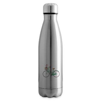 Bicycle with flowers - Insulated Water Bottle - silver - Right
