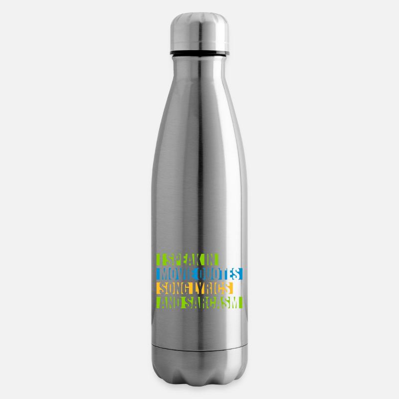 speak lyrics and sarcasm - Insulated Water Bottle - silver