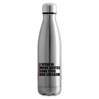 speak lyrics and sarcasm - Insulated Water Bottle - silver - Right