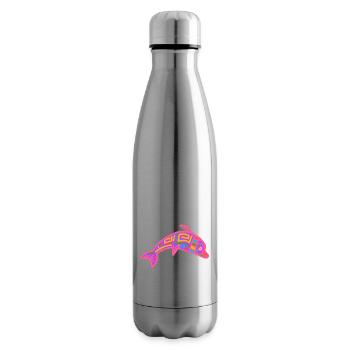 Inca culture, dolphin symbol - Insulated Water Bottle - silver - Right