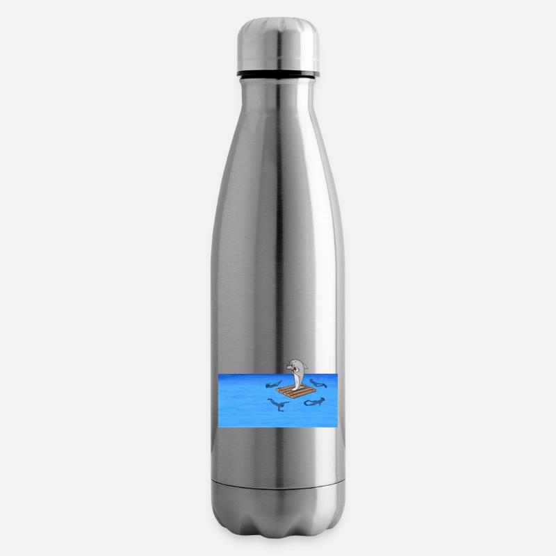 Requin sur radeau - Bouteille isotherme - argent clair