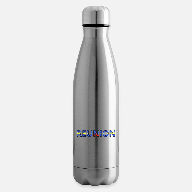 Drapeau Réunion - Bouteille isotherme - argent clair