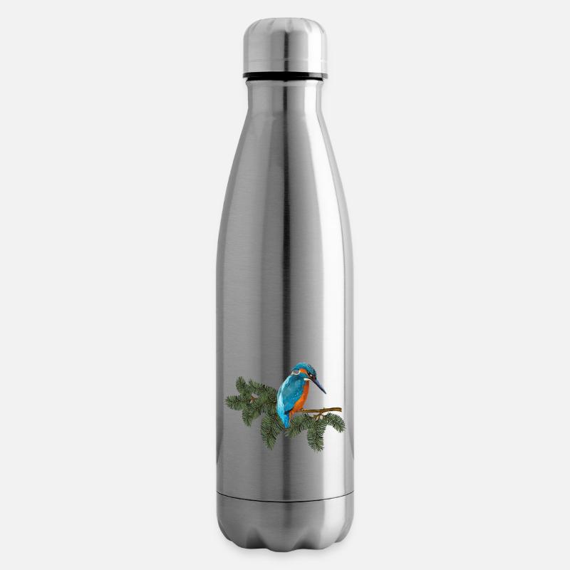Bunter Vogel - Isolierflasche - Lightsilver
