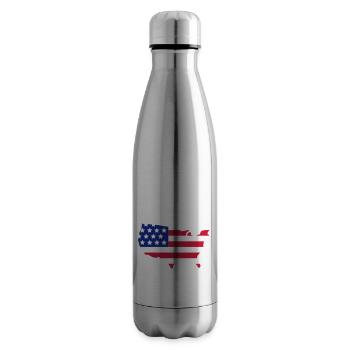 Stars and Stripes of USA, United States of America - Bouteille isotherme - argent clair - Droite