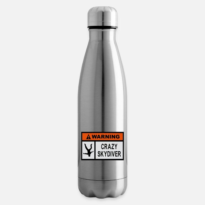 Warnung Verrückter Skydiver - Isolierflasche - Lightsilver