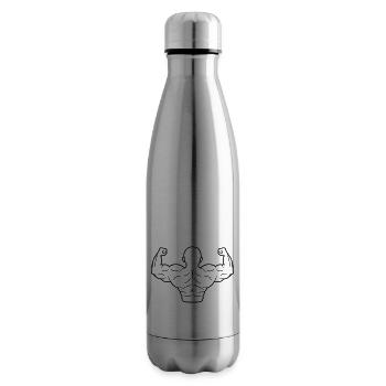 Strong poor bald head - Insulated Water Bottle - silver - Right