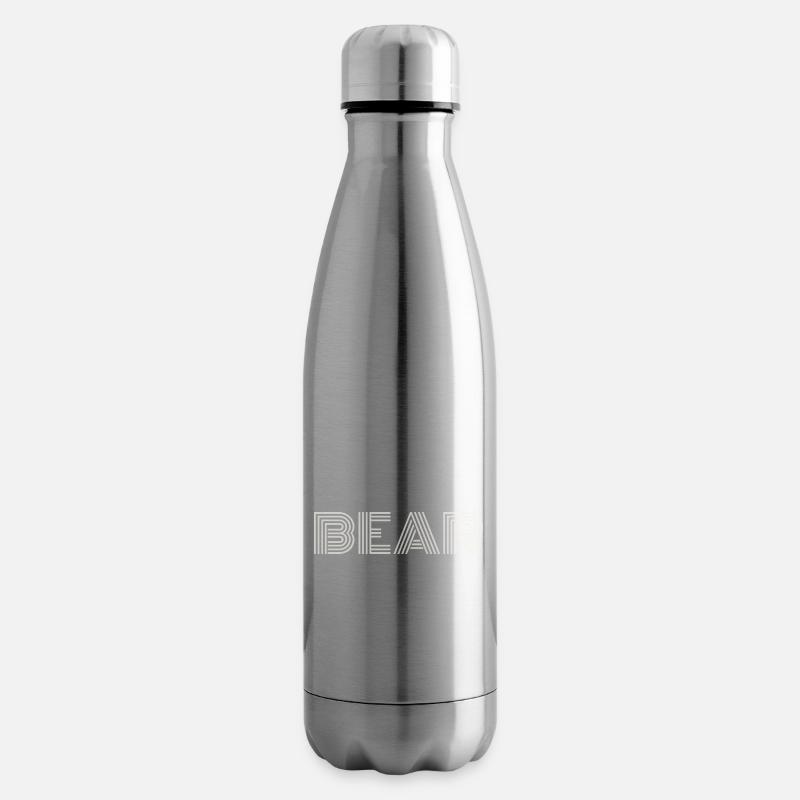 bear white - Insulated Water Bottle - silver