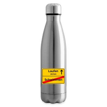 Ortsschild Schwimmen Laufen Sprintdistanz - Isolierflasche - Lightsilver - Rechts