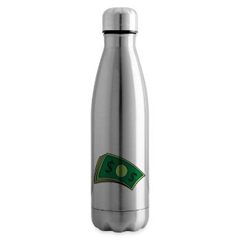 Money Piles of Bills - Insulated Water Bottle - silver - Right