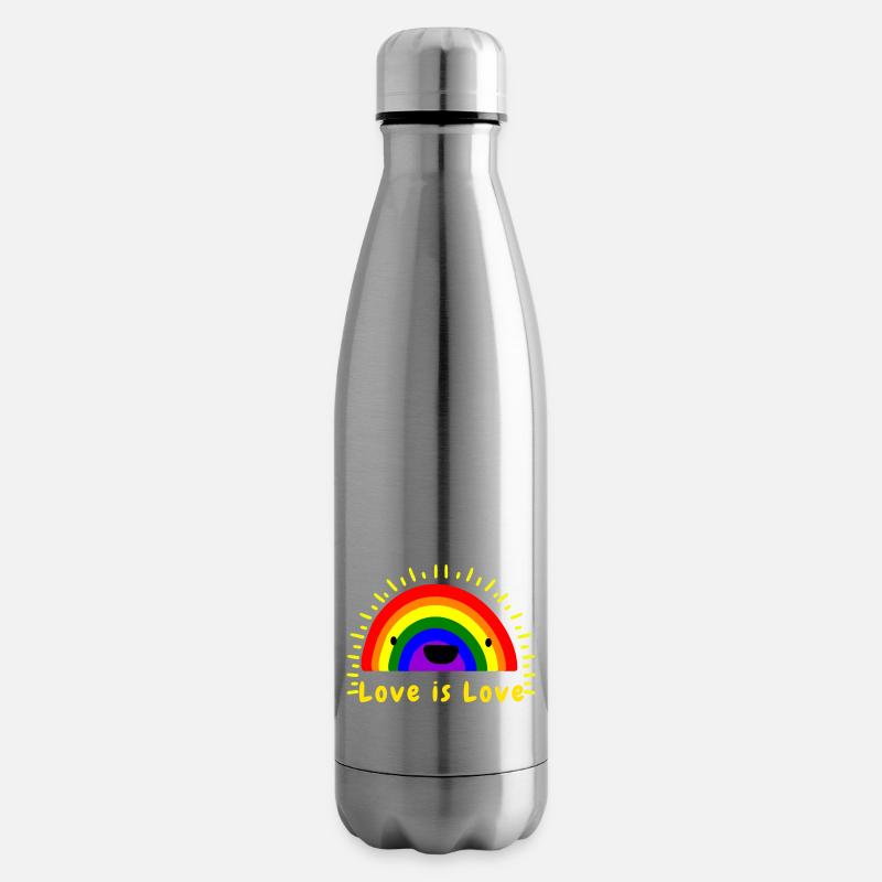L’amour, c’est l’amour LGBTQ+ - Bouteille isotherme - argent clair