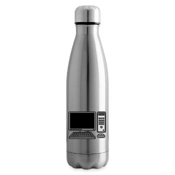 Computer Keyboard Mouse Screen - Insulated Water Bottle - silver - Right