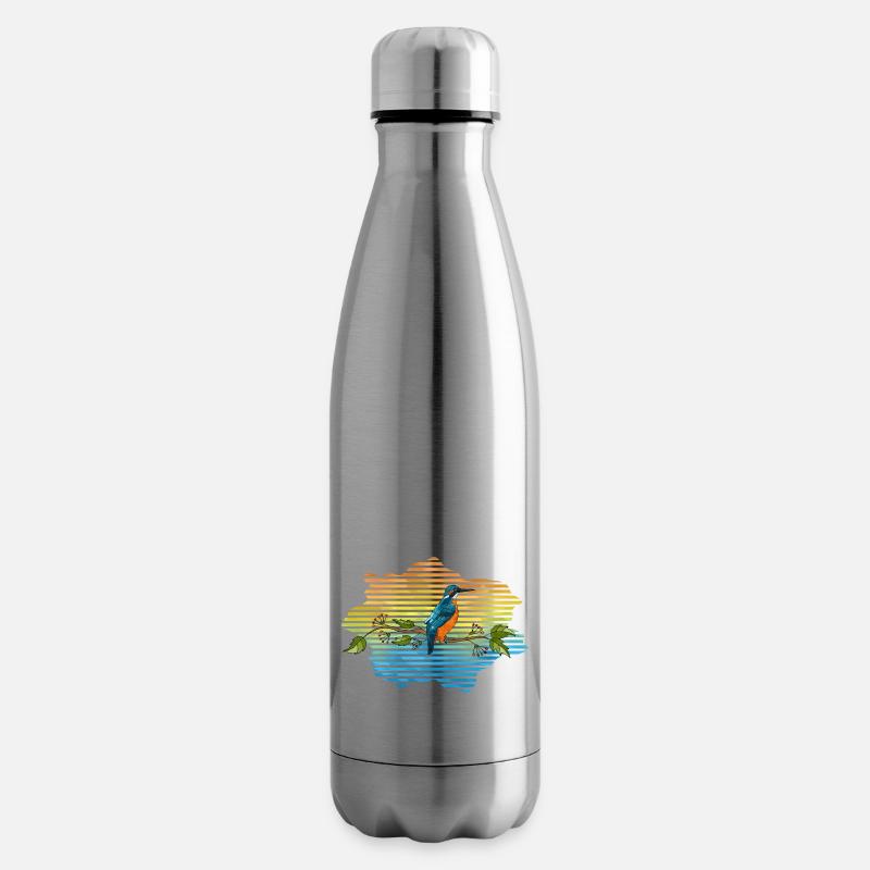 Bunter Vogel - Isolierflasche - Lightsilver