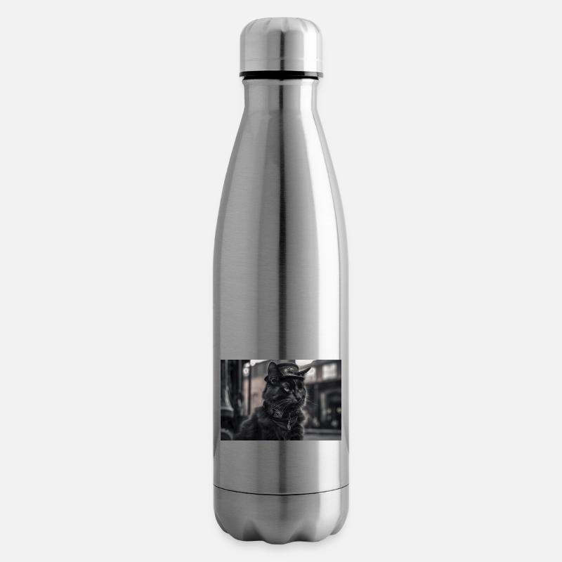 Cat Black3 - Isolierflasche - Lightsilver