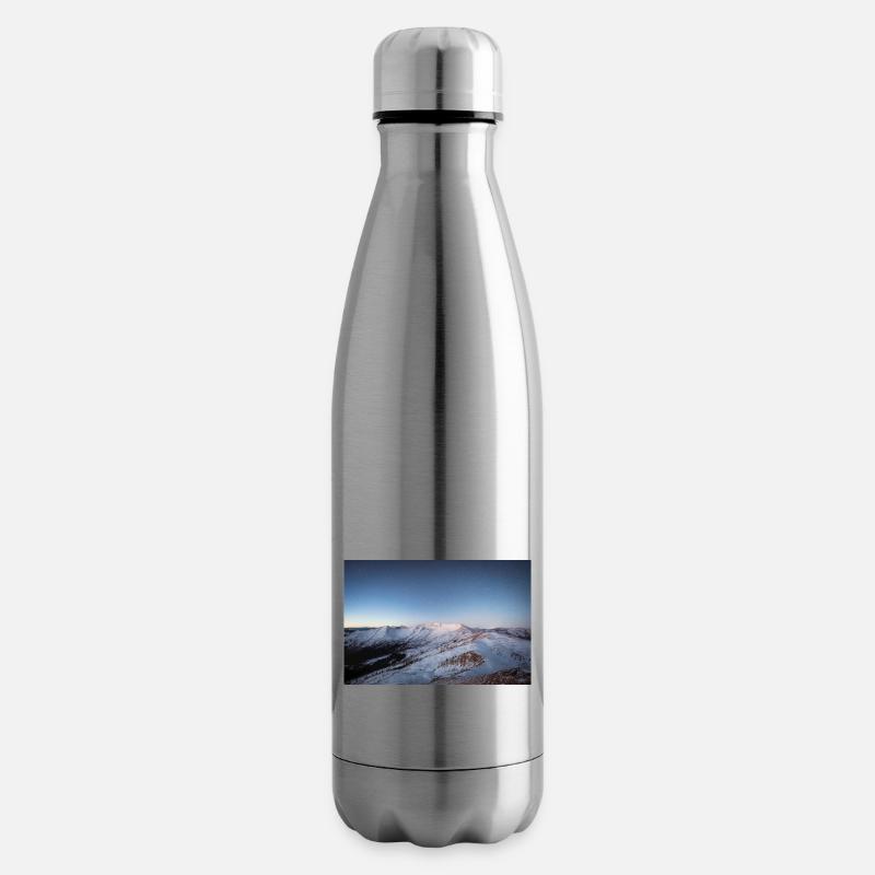 Alpen Glow On Agrafa mountain range in Greece - Insulated Water Bottle - silver