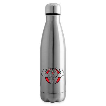 Eule Bodybuilder Muskeln Bizeps Posen Gym Rat Cool - Isolierflasche - Lightsilver - Rechts