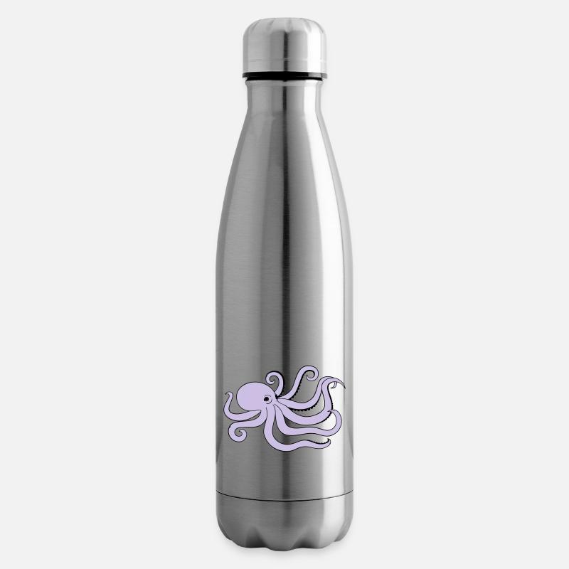 octopus - Insulated Water Bottle - silver